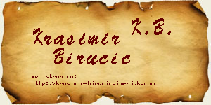 Krasimir Birucić vizit kartica